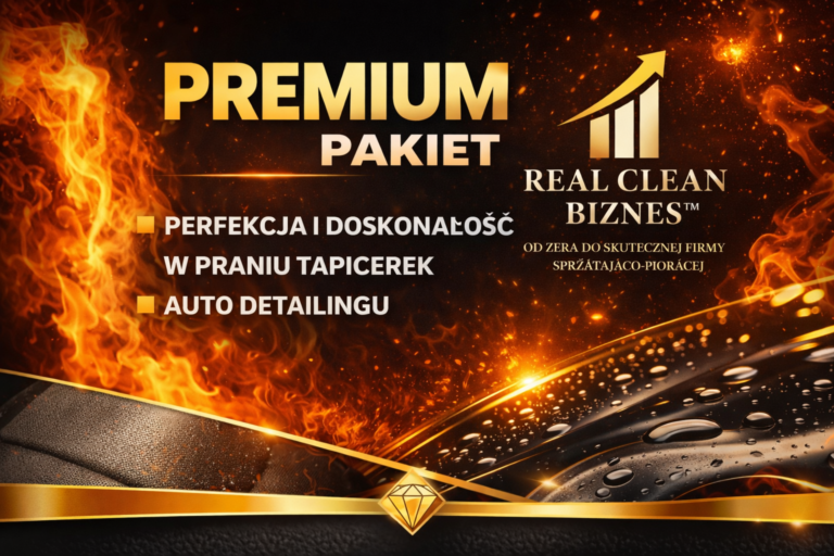 Pakiet PREMIUM – Szkolenie z Prania Tapicerki, Dywanów, Skór i Auto Detailingu | Real Clean Biznes™