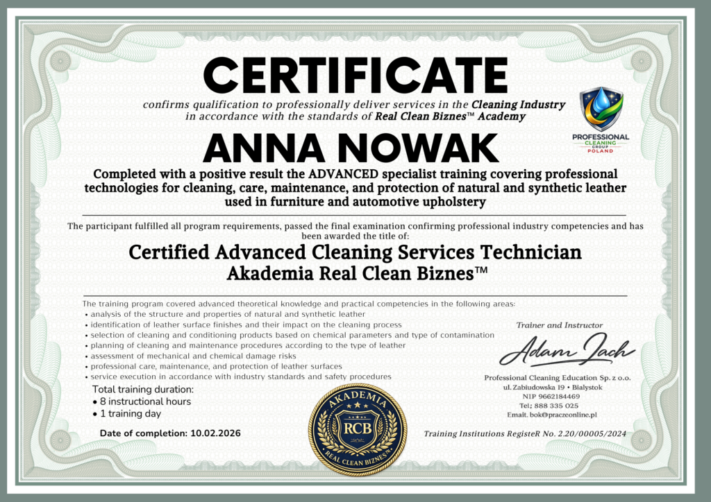 Szkolenie czyszczenie skór - wersja polska Szkolenie czyszczenie skór - wersja polska