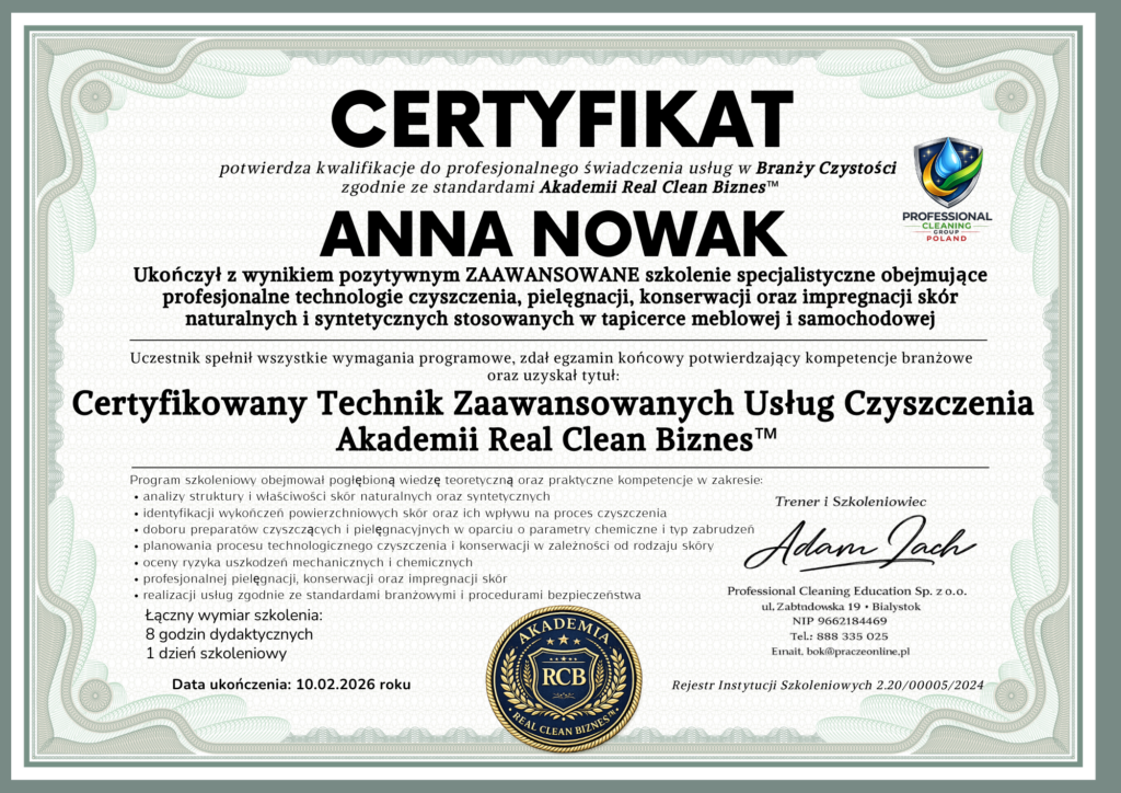 Szkolenie czyszczenie skór - wersja polska Szkolenie czyszczenie skór - wersja polska